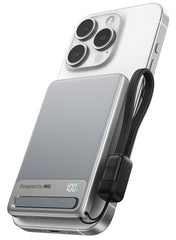 INIU Powerbank MagPro Slim - magnetyczny powerbank bezprzewodowy 5000mAh srebrny