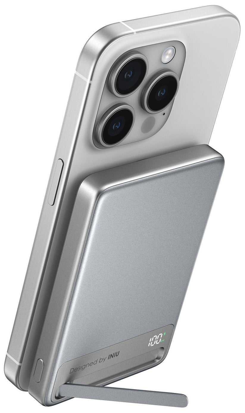 INIU Powerbank MagPro Slim - magnetyczny powerbank bezprzewodowy 10000mAh srebrny