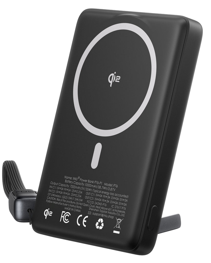 INIU Powerbank MagPro Slim - magnetyczny powerbank bezprzewodowy 10000mAh czarny