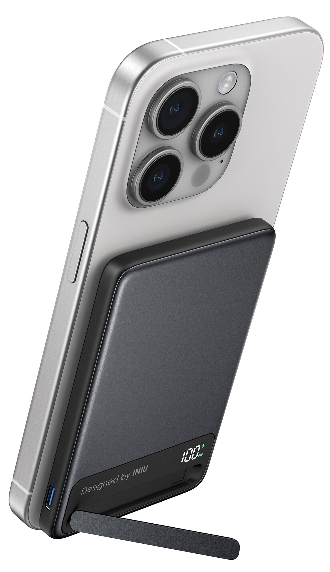 INIU Powerbank MagPro Slim - magnetyczny powerbank bezprzewodowy 5000mAh czarny