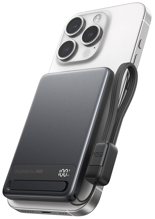 INIU Powerbank MagPro Slim - magnetyczny powerbank bezprzewodowy 5000mAh czarny