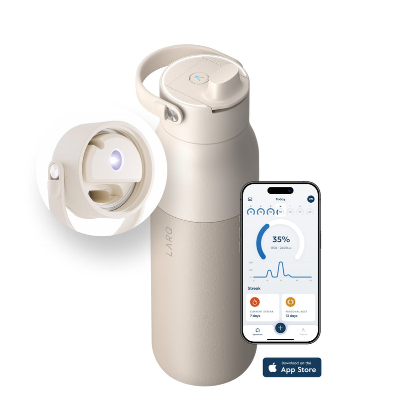 LARQ Bottle PureVis 2 - inteligentna, samoczyszcząca butelka filtrująca, światło UV-C 680ml mojave dune