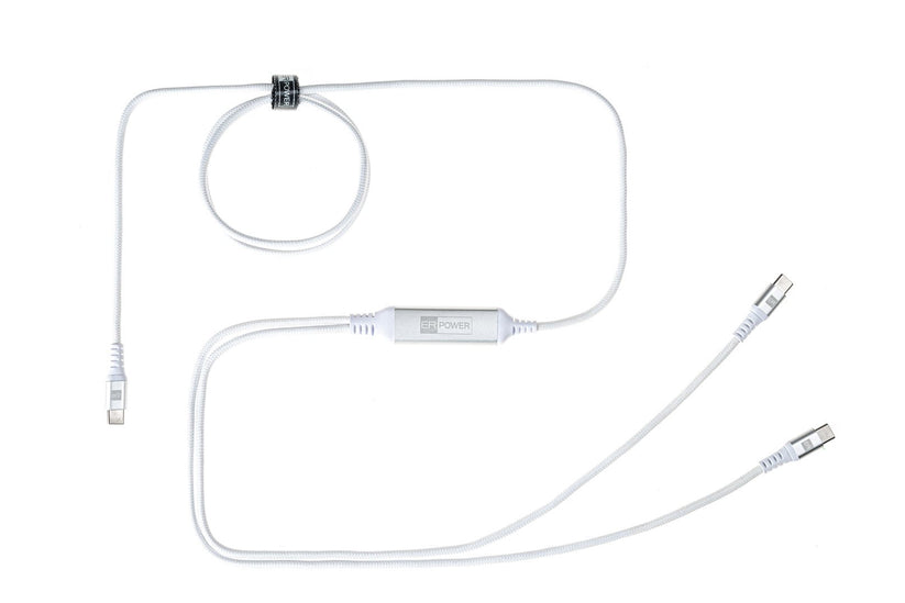 ER Power Inteligent Cable Extender - kabel USB-C 2 x USB-C 100W 1,5m biały