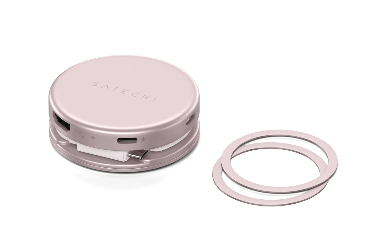Satechi OntheGo 5-in-1 Multiport Adapter - adapter do urządzeń mobilnych USB-C/USB-A/HDMI 4K/czytnik kart SD/USB-C PD różowy