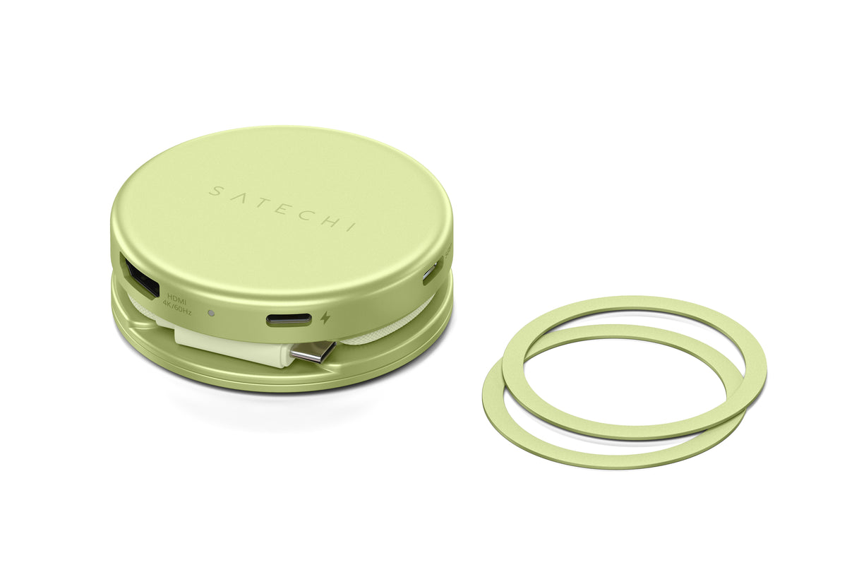 Satechi OntheGo 5-in-1 Multiport Adapter - adapter do urządzeń mobilnych USB-C/USB-A/HDMI 4K/czytnik kart SD/USB-C PD żółty