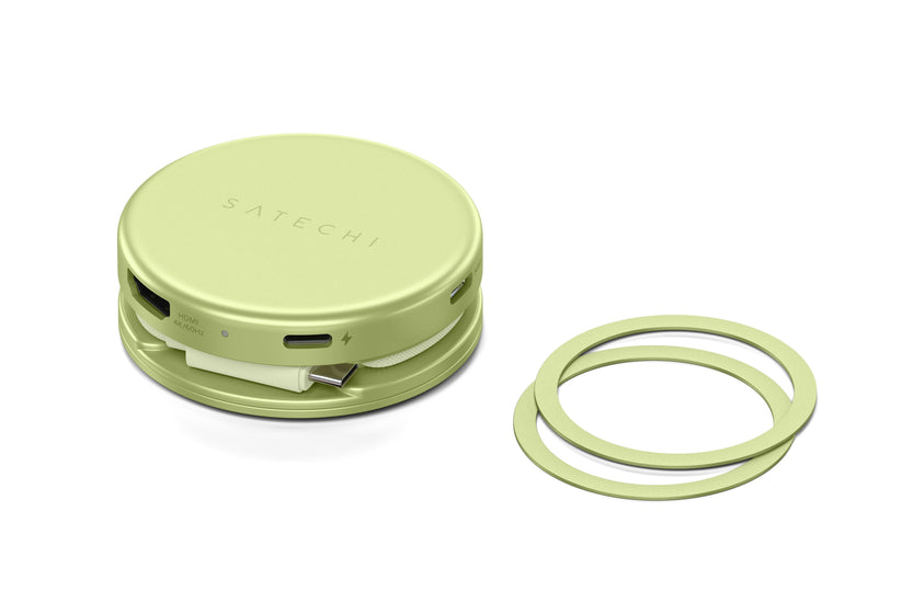 Satechi OntheGo 5-in-1 Multiport Adapter - adapter do urządzeń mobilnych USB-C/USB-A/HDMI 4K/czytnik kart SD/USB-C PD żółty
