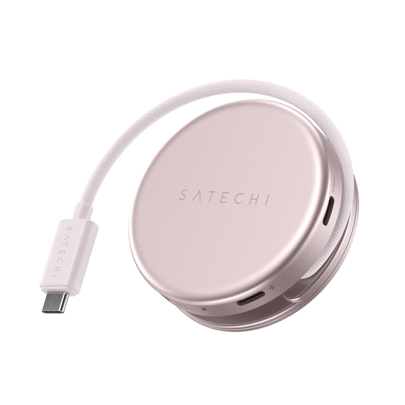 Satechi OntheGo 5-in-1 Multiport Adapter - adapter do urządzeń mobilnych USB-C/USB-A/HDMI 4K/czytnik kart SD/USB-C PD różowy