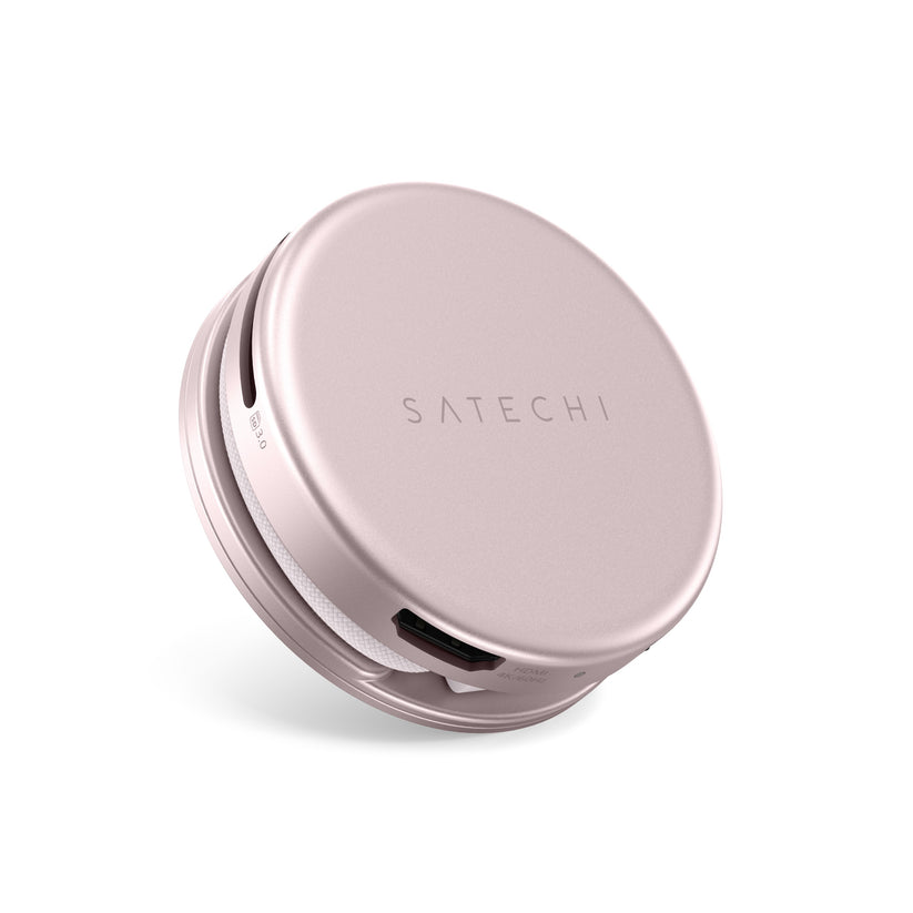 Satechi OntheGo 5-in-1 Multiport Adapter - adapter do urządzeń mobilnych USB-C/USB-A/HDMI 4K/czytnik kart SD/USB-C PD różowy
