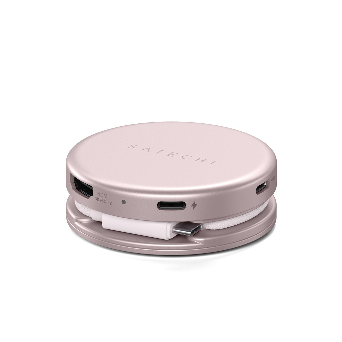 Satechi OntheGo 5-in-1 Multiport Adapter - adapter do urządzeń mobilnych USB-C/USB-A/HDMI 4K/czytnik kart SD/USB-C PD różowy