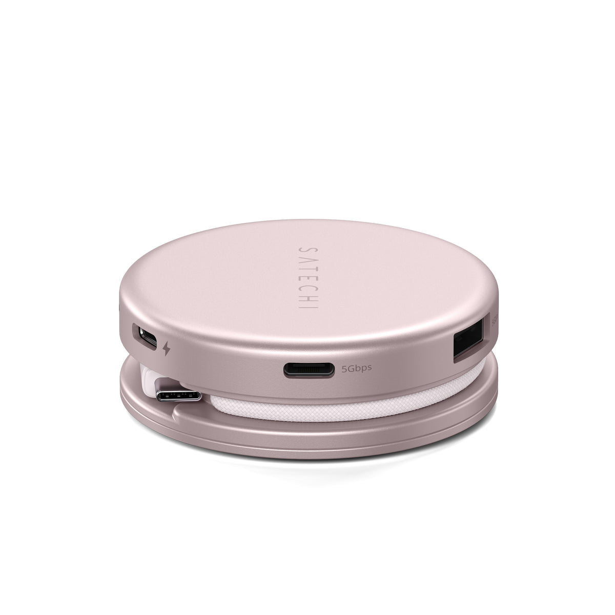 Satechi OntheGo 5-in-1 Multiport Adapter - adapter do urządzeń mobilnych USB-C/USB-A/HDMI 4K/czytnik kart SD/USB-C PD różowy
