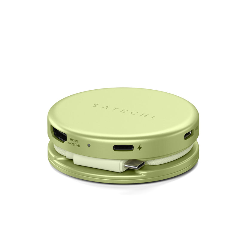 Satechi OntheGo 5-in-1 Multiport Adapter - adapter do urządzeń mobilnych USB-C/USB-A/HDMI 4K/czytnik kart SD/USB-C PD żółty
