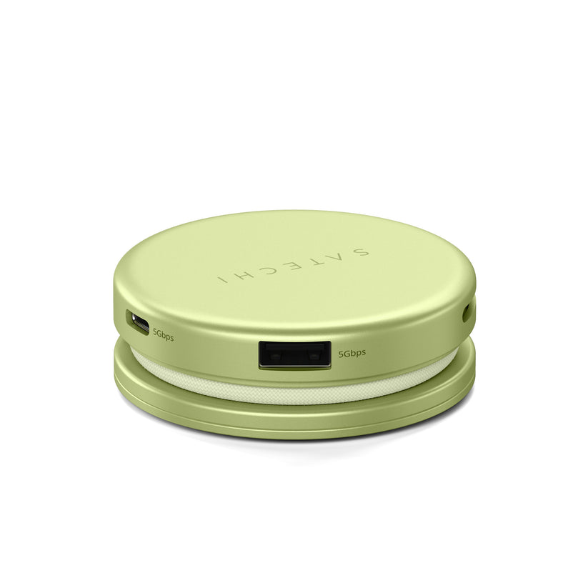 Satechi OntheGo 5-in-1 Multiport Adapter - adapter do urządzeń mobilnych USB-C/USB-A/HDMI 4K/czytnik kart SD/USB-C PD żółty
