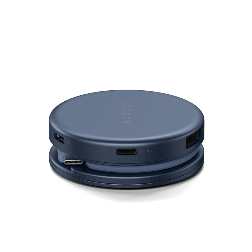 Satechi OntheGo 5-in-1 Multiport Adapter - adapter do urządzeń mobilnych USB-C/USB-A/HDMI 4K/czytnik kart SD/USB-C PD indygo