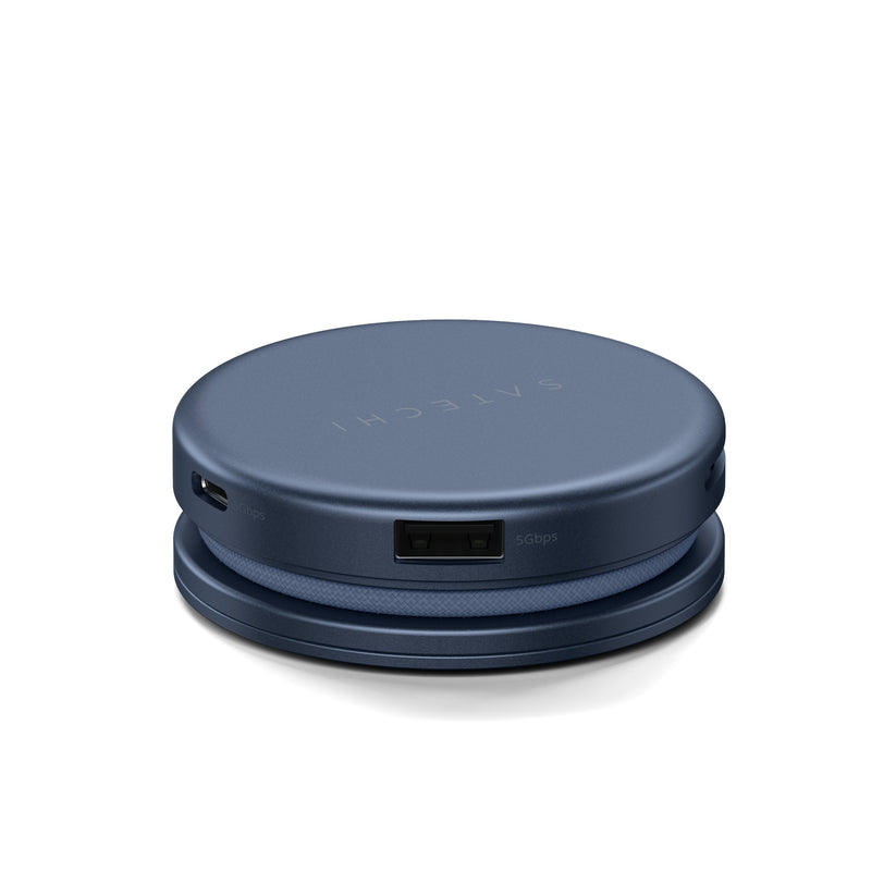 Satechi OntheGo 5-in-1 Multiport Adapter - adapter do urządzeń mobilnych USB-C/USB-A/HDMI 4K/czytnik kart SD/USB-C PD indygo