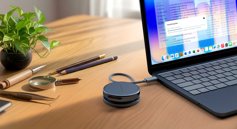 Satechi OntheGo 5-in-1 Multiport Adapter - adapter do urządzeń mobilnych USB-C/USB-A/HDMI 4K/czytnik kart SD/USB-C PD indygo