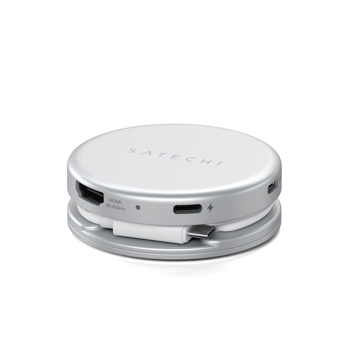 Satechi OntheGo 5-in-1 Multiport Adapter - adapter do urządzeń mobilnych USB-C/USB-A/HDMI 4K/czytnik kart SD/USB-C PD srebrny