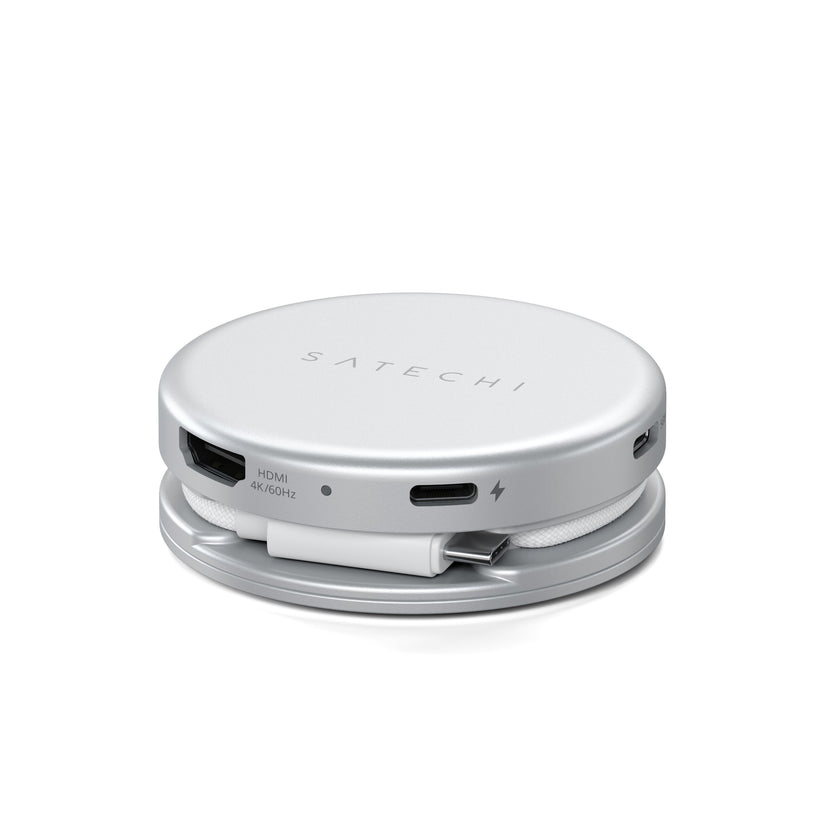 Satechi OntheGo 5-in-1 Multiport Adapter - adapter do urządzeń mobilnych USB-C/USB-A/HDMI 4K/czytnik kart SD/USB-C PD srebrny