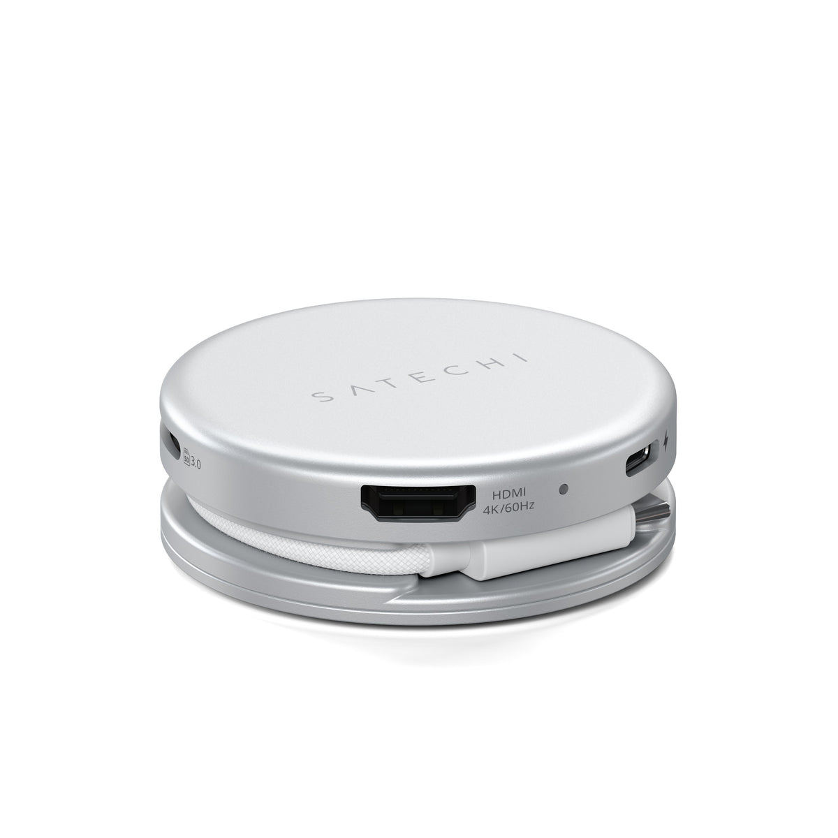 Satechi OntheGo 5-in-1 Multiport Adapter - adapter do urządzeń mobilnych USB-C/USB-A/HDMI 4K/czytnik kart SD/USB-C PD srebrny