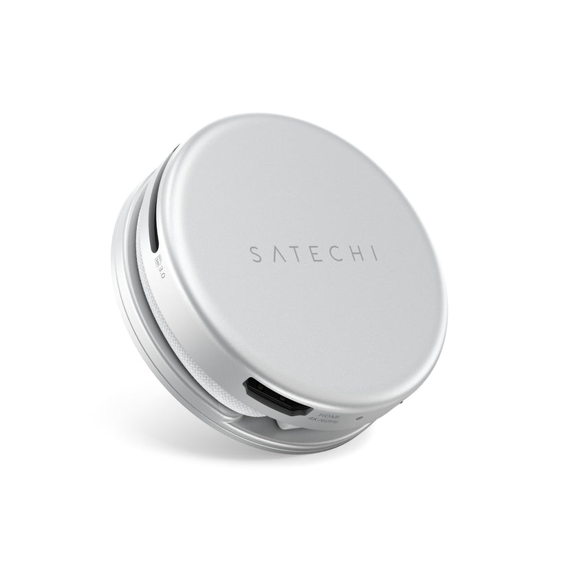 Satechi OntheGo 5-in-1 Multiport Adapter - adapter do urządzeń mobilnych USB-C/USB-A/HDMI 4K/czytnik kart SD/USB-C PD srebrny