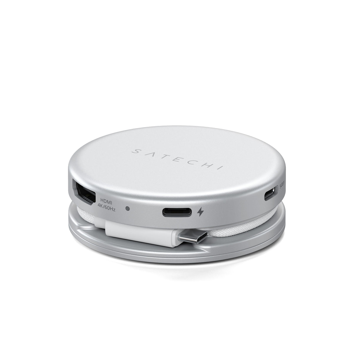 Satechi OntheGo 5-in-1 Multiport Adapter - adapter do urządzeń mobilnych USB-C/USB-A/HDMI 4K/czytnik kart SD/USB-C PD srebrny