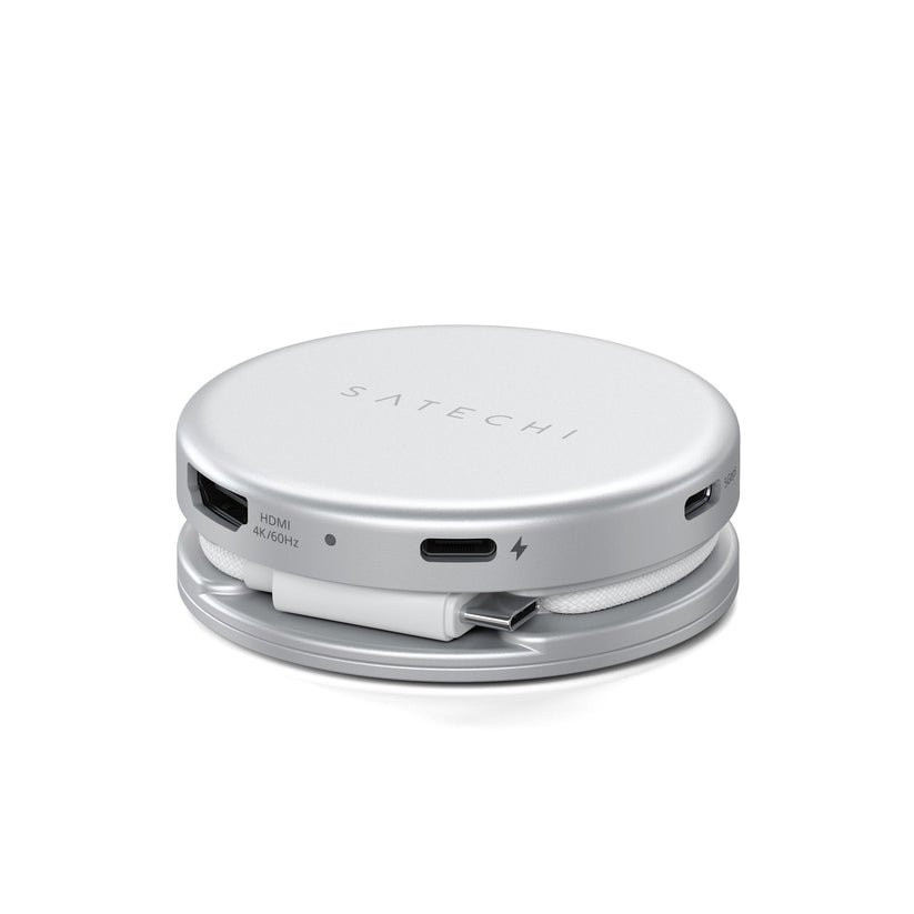 Satechi OntheGo 5-in-1 Multiport Adapter - adapter do urządzeń mobilnych USB-C/USB-A/HDMI 4K/czytnik kart SD/USB-C PD srebrny