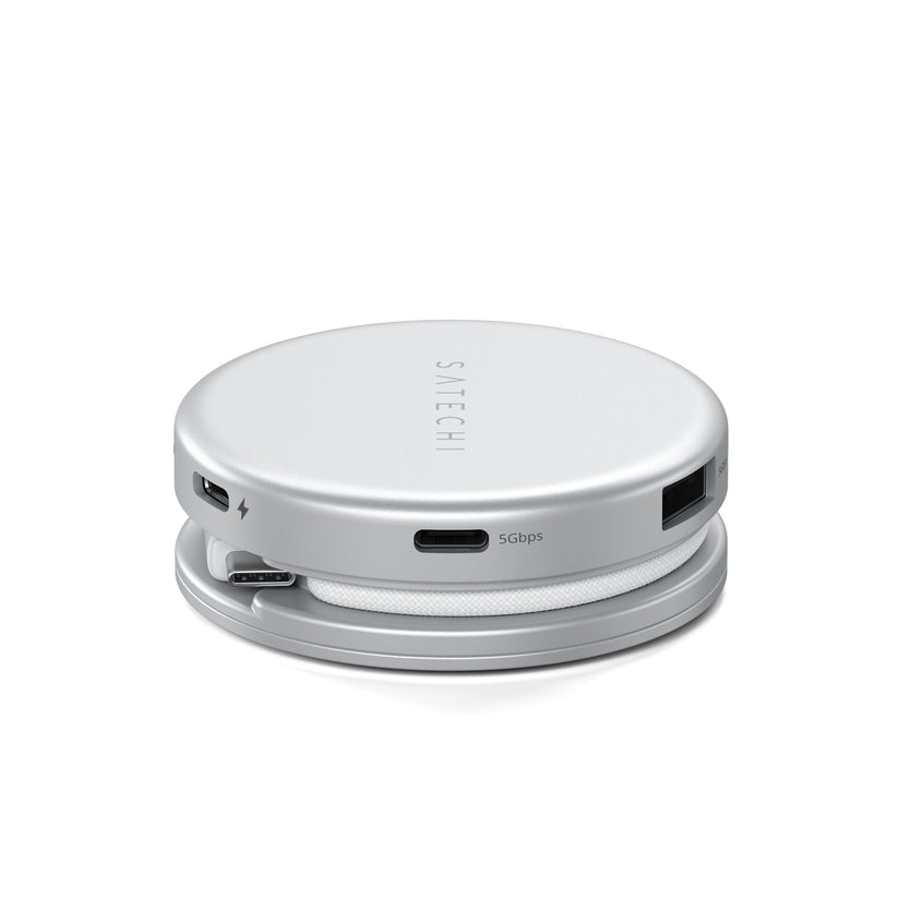 Satechi OntheGo 5-in-1 Multiport Adapter - adapter do urządzeń mobilnych USB-C/USB-A/HDMI 4K/czytnik kart SD/USB-C PD srebrny