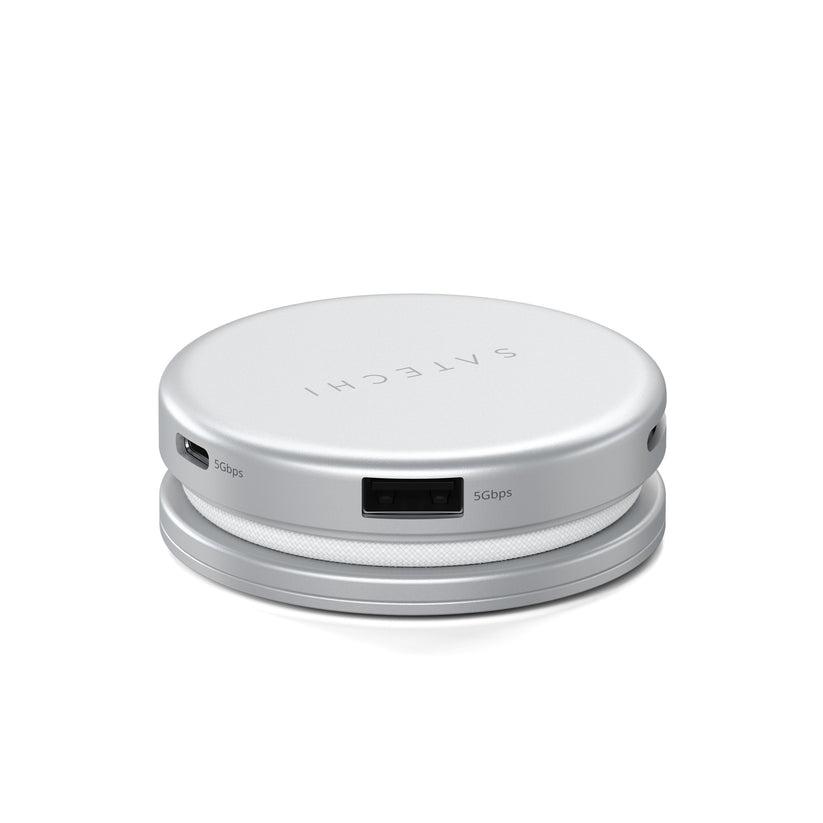 Satechi OntheGo 5-in-1 Multiport Adapter - adapter do urządzeń mobilnych USB-C/USB-A/HDMI 4K/czytnik kart SD/USB-C PD srebrny