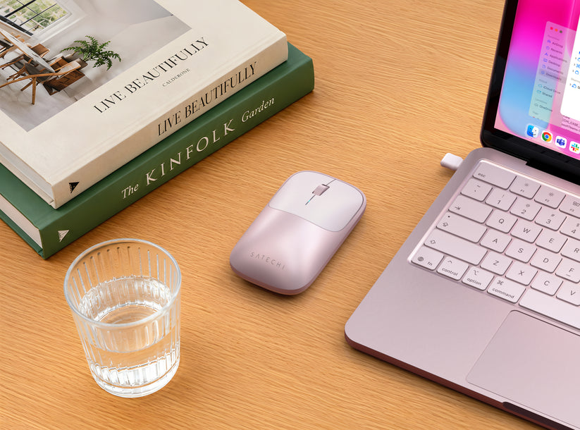 Satechi Slim EX Mouse - mysz bezprzewodowa do dwóch urządzeń różowa
