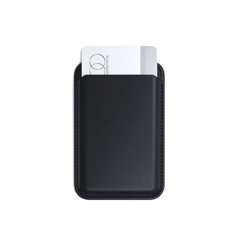 Satechi Vegan-Leather Wallet Stand - portfel i podstawka do iPhone'a z wegańskiej skóry kompatybilny z MagSafe czarny