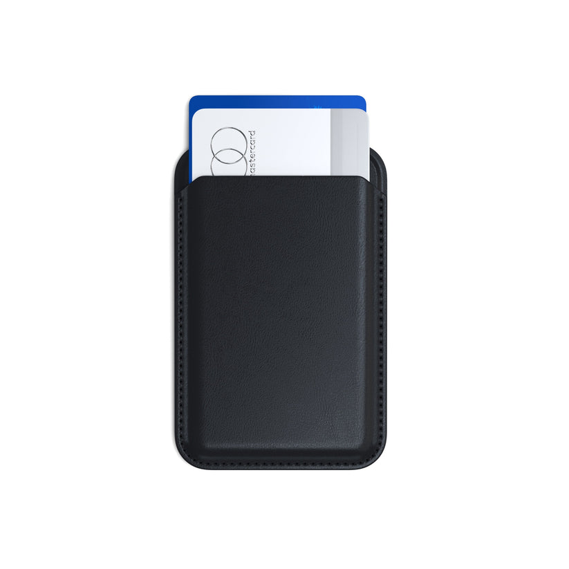 Satechi Vegan-Leather Wallet Stand - portfel i podstawka do iPhone'a z wegańskiej skóry kompatybilny z MagSafe czarny