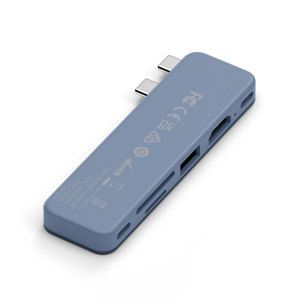 Satechi USB-C Snap Hub - adapter do urządzeń mobilnych USB-C/USB-A/HDMI 4K/czytnik kart micro/SD/USB-C PD indygo