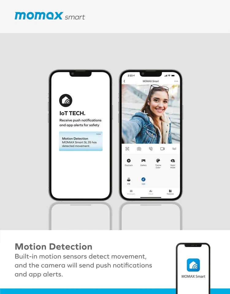 Inteligentny dzwonek do drzwi z wbudowaną kamerą - Momax Smart Bell loT IP Camera Doorbell