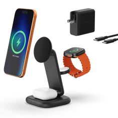 Satechi 3in1 Qi2 25W Foldable Charging Stand - składana ładowarka bezprzewodowa 3w1 czarna