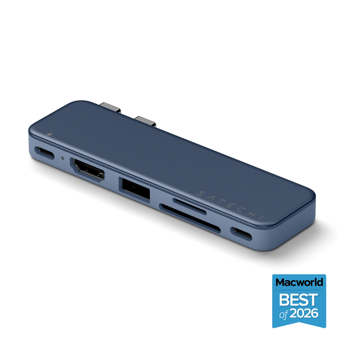 Satechi USB-C Snap Hub - adapter do urządzeń mobilnych USB-C/USB-A/HDMI 4K/czytnik kart micro/SD/USB-C PD indygo