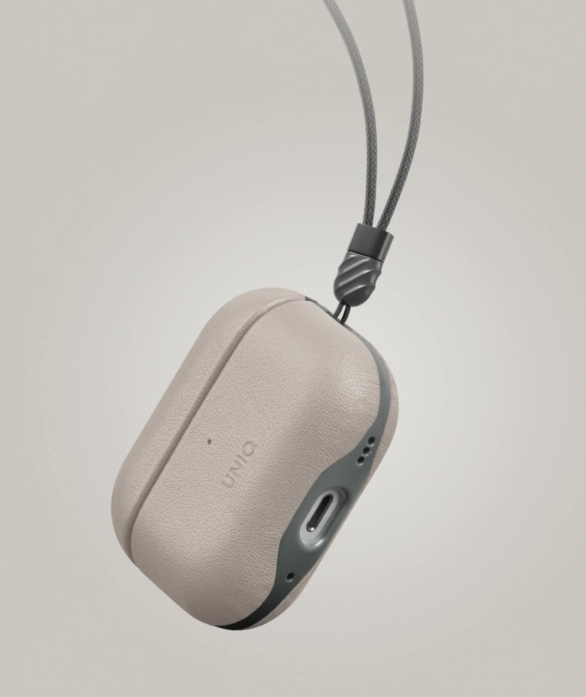 UNIQ Lyden DS - etui ze sztucznej skóry do AirPods Pro 2 beżowe zielone