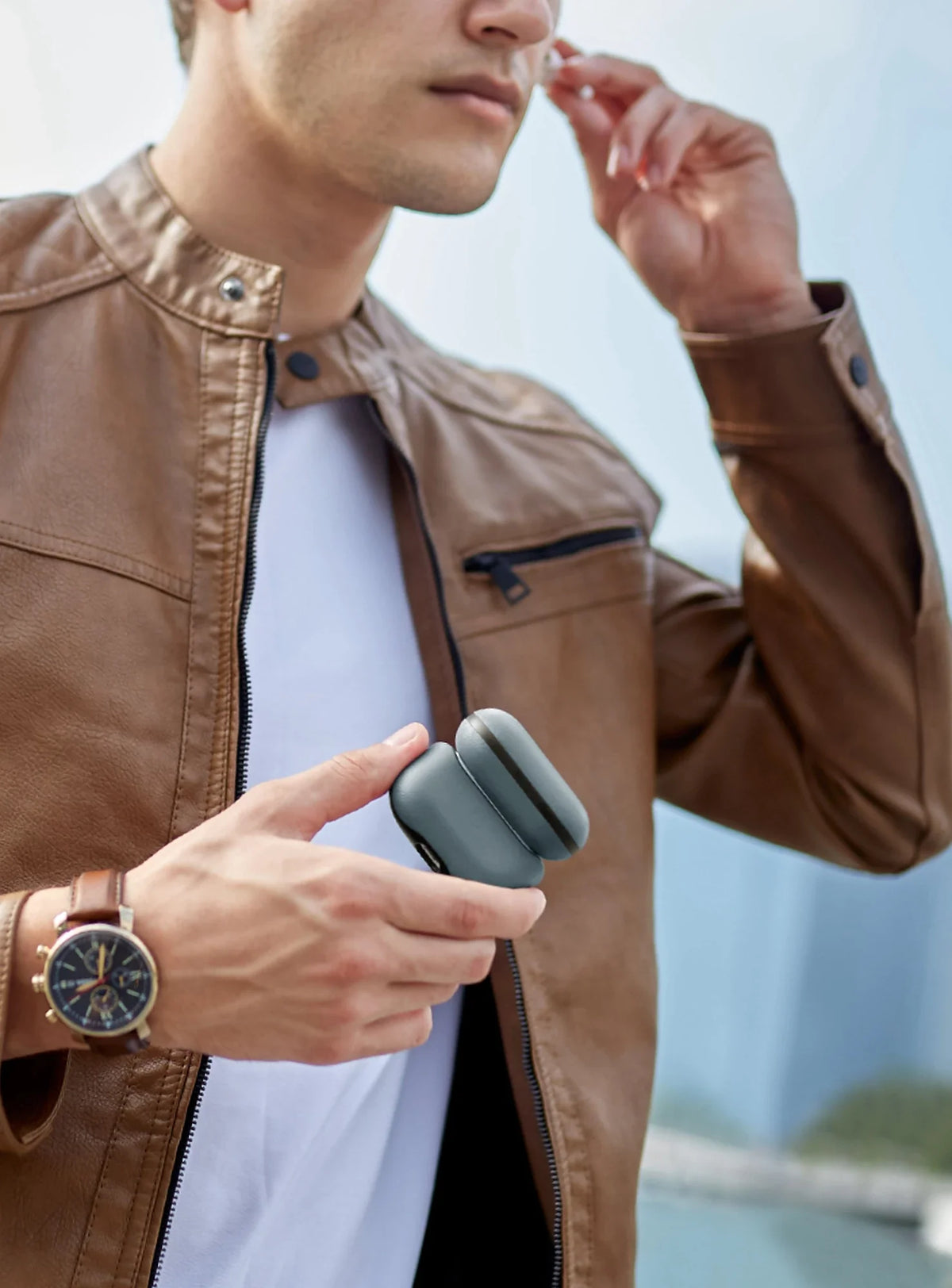 UNIQ Lyden DS - etui ze sztucznej skóry do AirPods Pro 2 niebieskie czarne