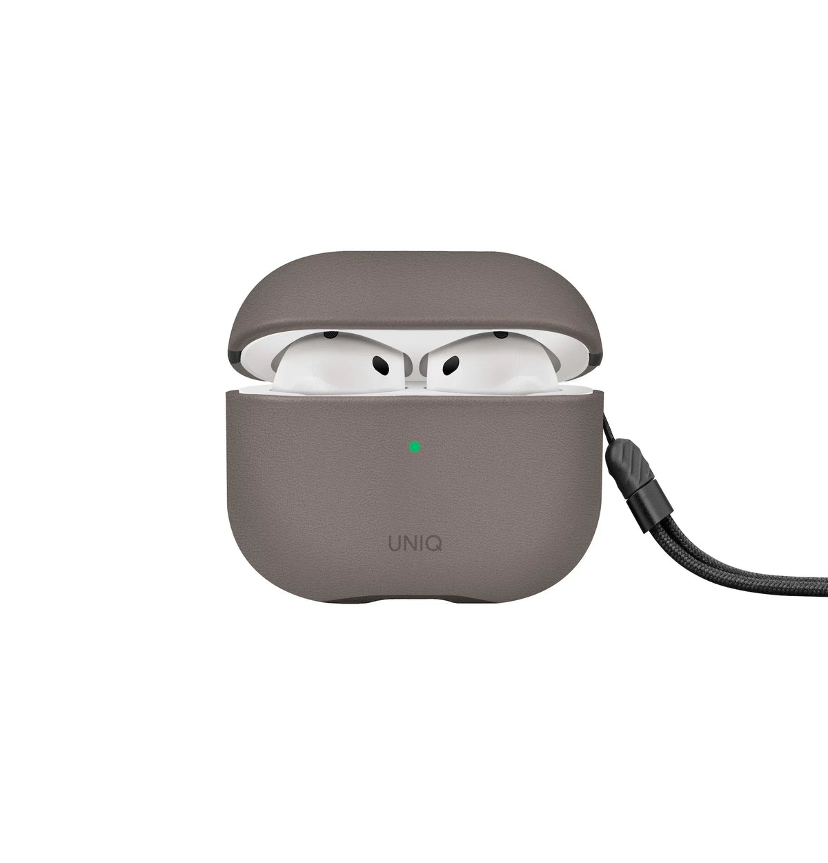 UNIQ Lyden DS - etui ze sztucznej skóry do AirPods 4 szare