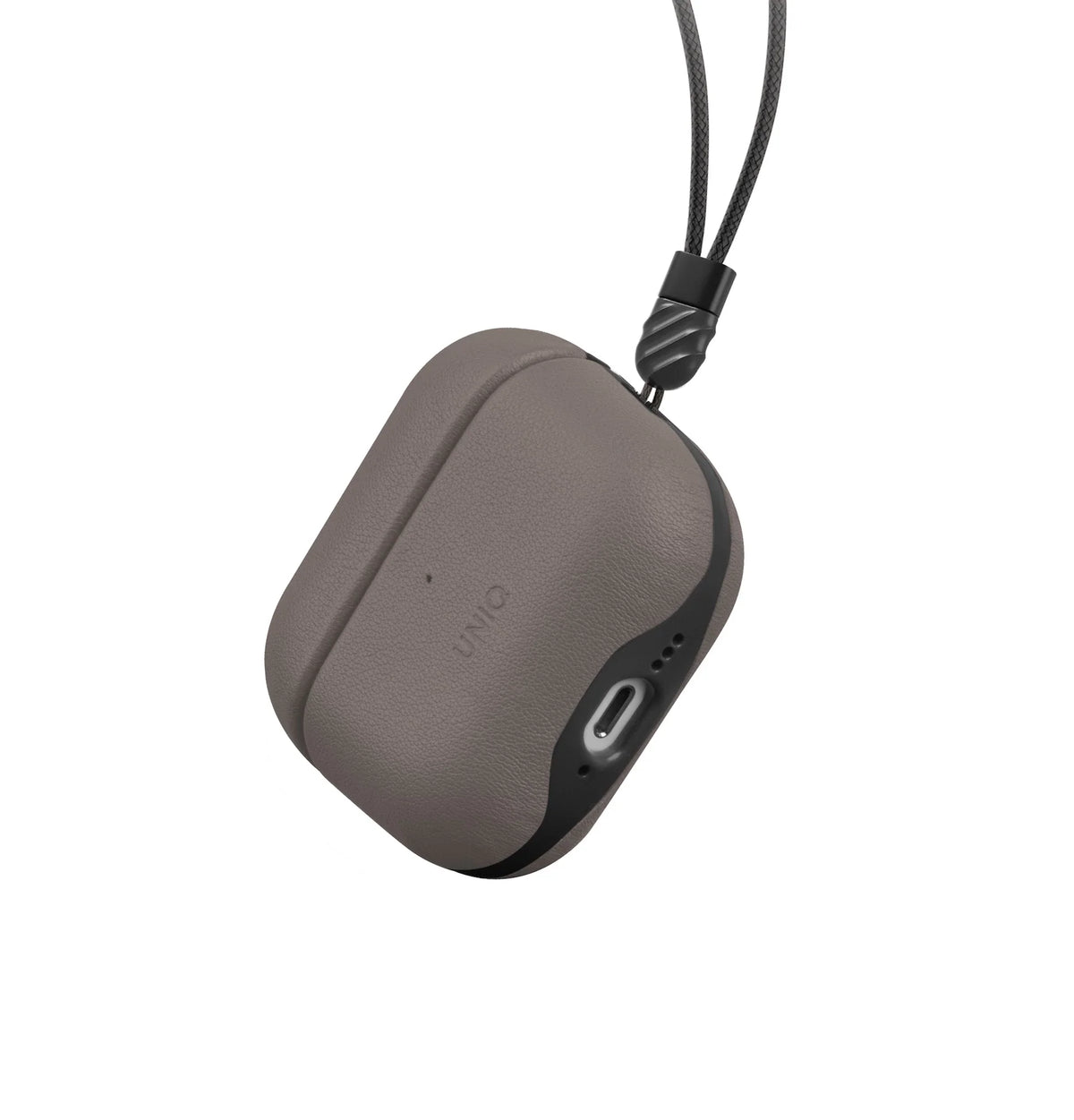UNIQ Lyden DS - etui ze sztucznej skóry do AirPods 4 szare