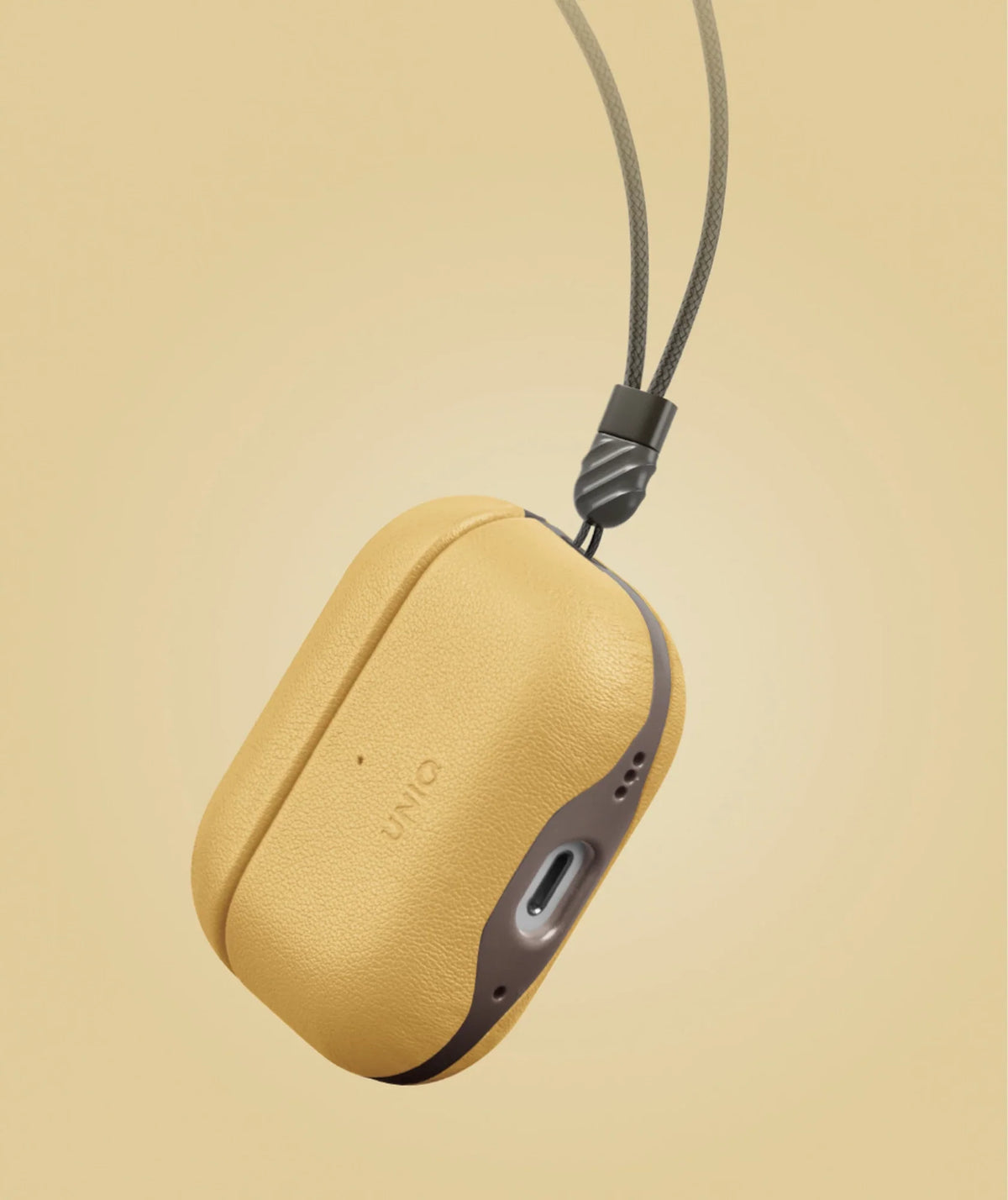 UNIQ Lyden DS - etui ze sztucznej skóry do AirPods Pro 2 żółte szare
