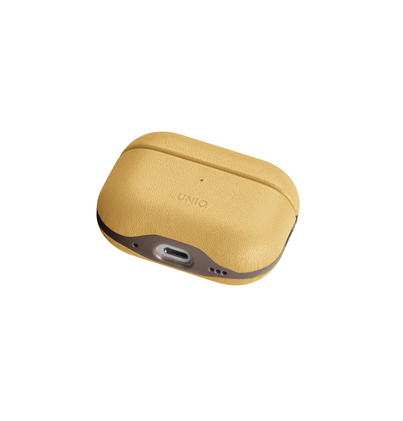 UNIQ Lyden DS - etui ze sztucznej skóry do AirPods Pro 2 żółte szare