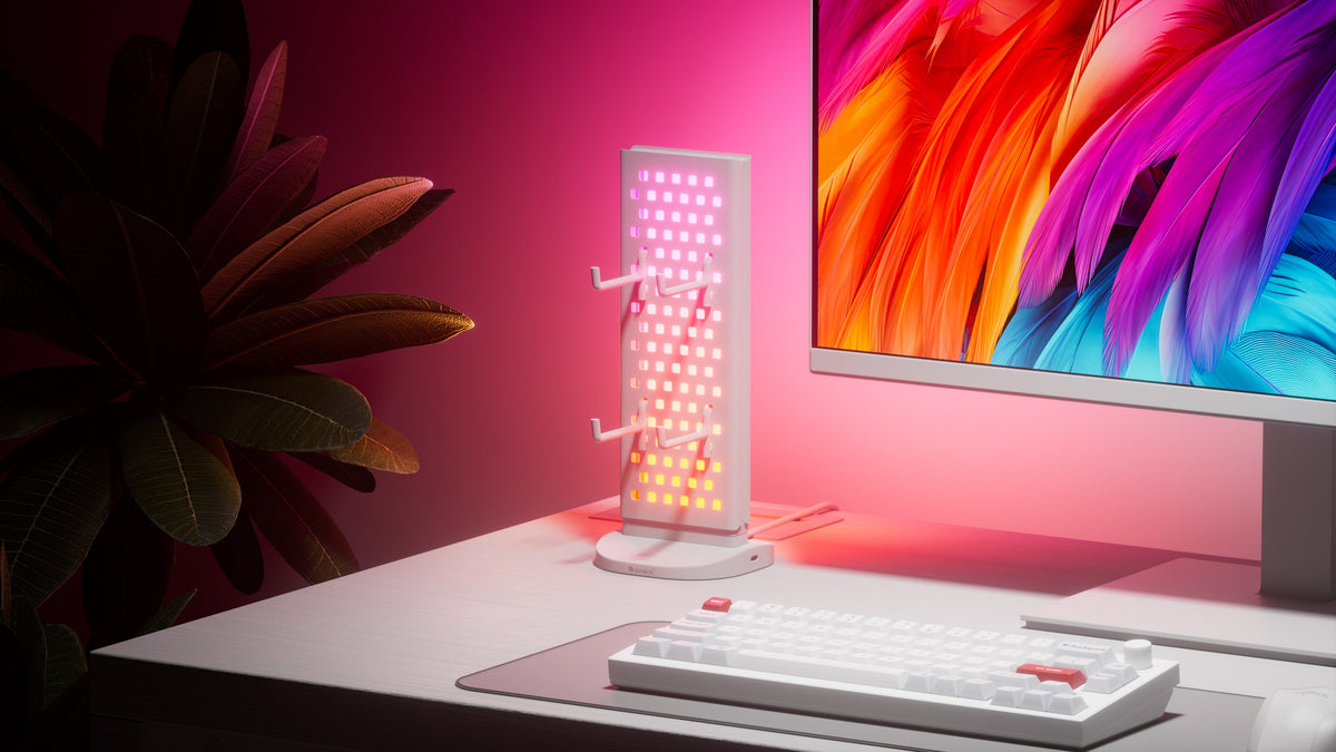 Nanoleaf Pegboard Desk Dock - podświetlana stacja dokująca do urządzeń peryferyjnych - biała