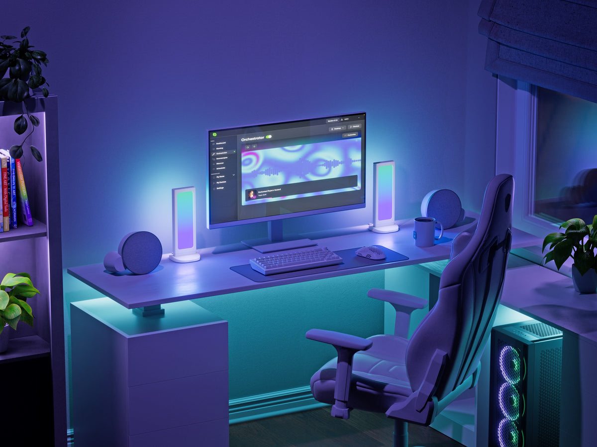 Nanoleaf Pegboard Desk Dock - podświetlana stacja dokująca do urządzeń peryferyjnych - biała