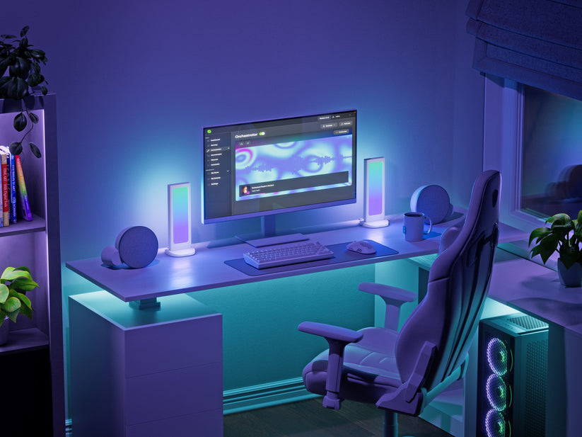 Nanoleaf Pegboard Desk Dock - podświetlana stacja dokująca do urządzeń peryferyjnych - biała