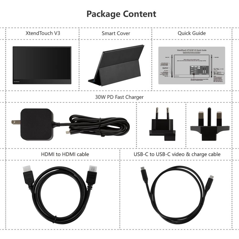 Pepper Jobs XtendTouch 15.6 IPS USB-C touch monitor (V3) - Przenośny monitor