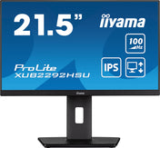 IIYAMA Monitor 21,5" ProLite IPS, 100Hz, FreeSync, PIVOT, 0.4ms, HDMI, DP, 4xUSB 3.2, 2x2W, HAS(150mm) czarny