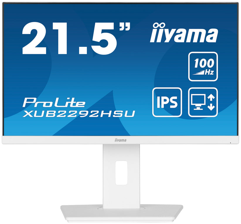 IIYAMA Monitor 21,5" ProLite IPS, 100Hz, FreeSync, PIVOT, 0.4ms, HDMI, DP, 4xUSB 3.2, 2x2W, HAS (150mm) biały