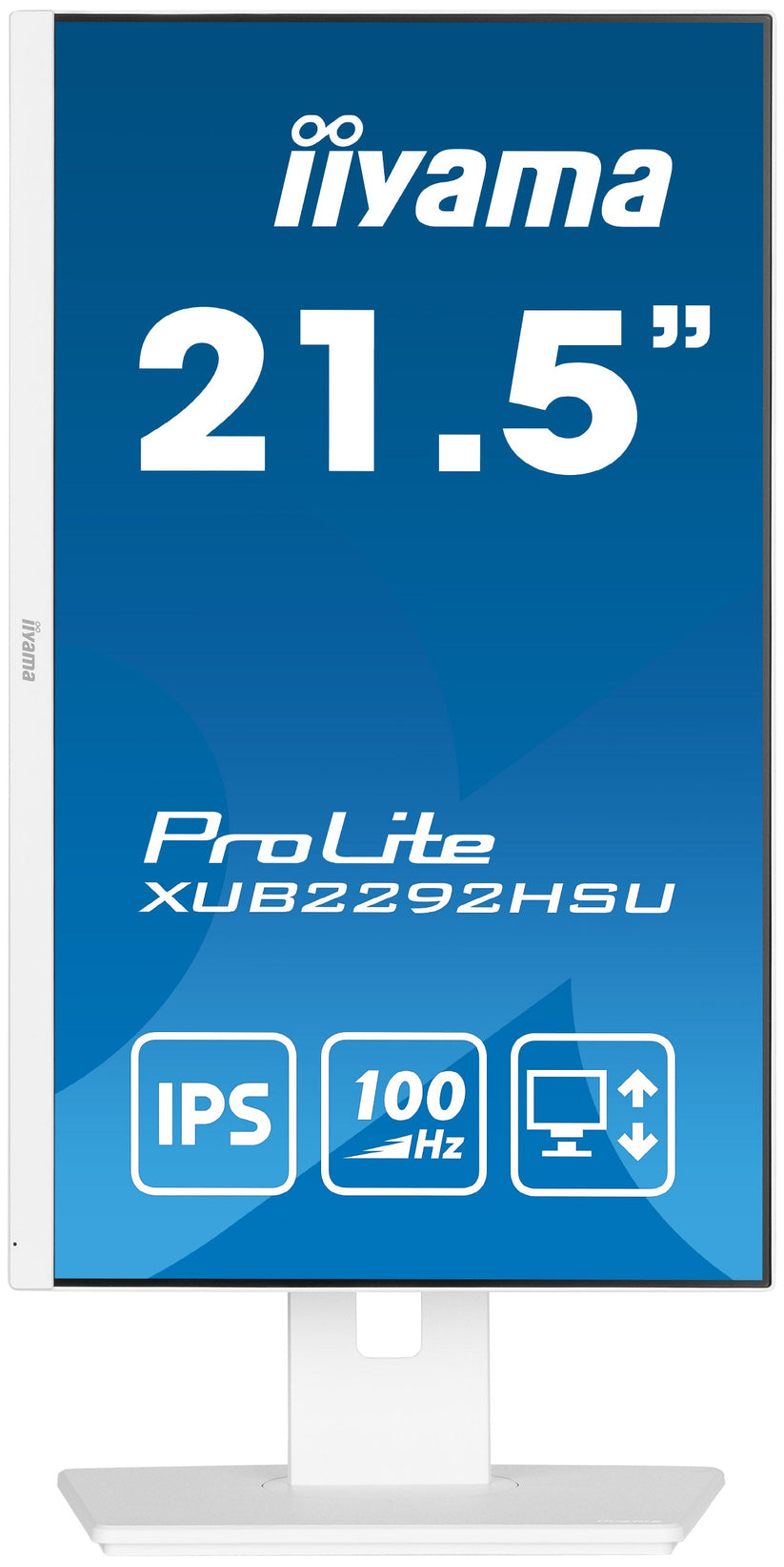 IIYAMA Monitor 21,5" ProLite IPS, 100Hz, FreeSync, PIVOT, 0.4ms, HDMI, DP, 4xUSB 3.2, 2x2W, HAS (150mm) biały