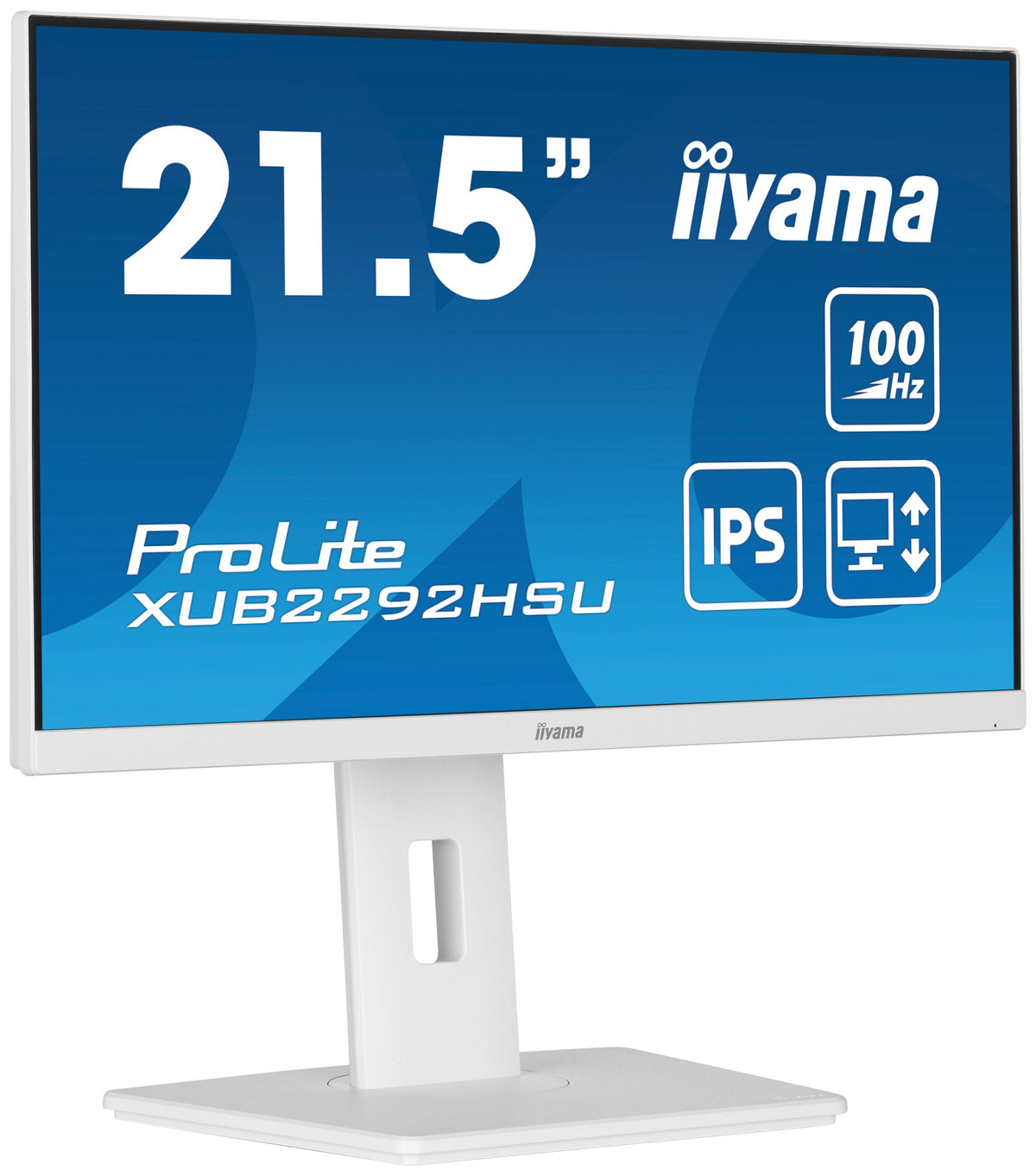IIYAMA Monitor 21,5" ProLite IPS, 100Hz, FreeSync, PIVOT, 0.4ms, HDMI, DP, 4xUSB 3.2, 2x2W, HAS (150mm) biały