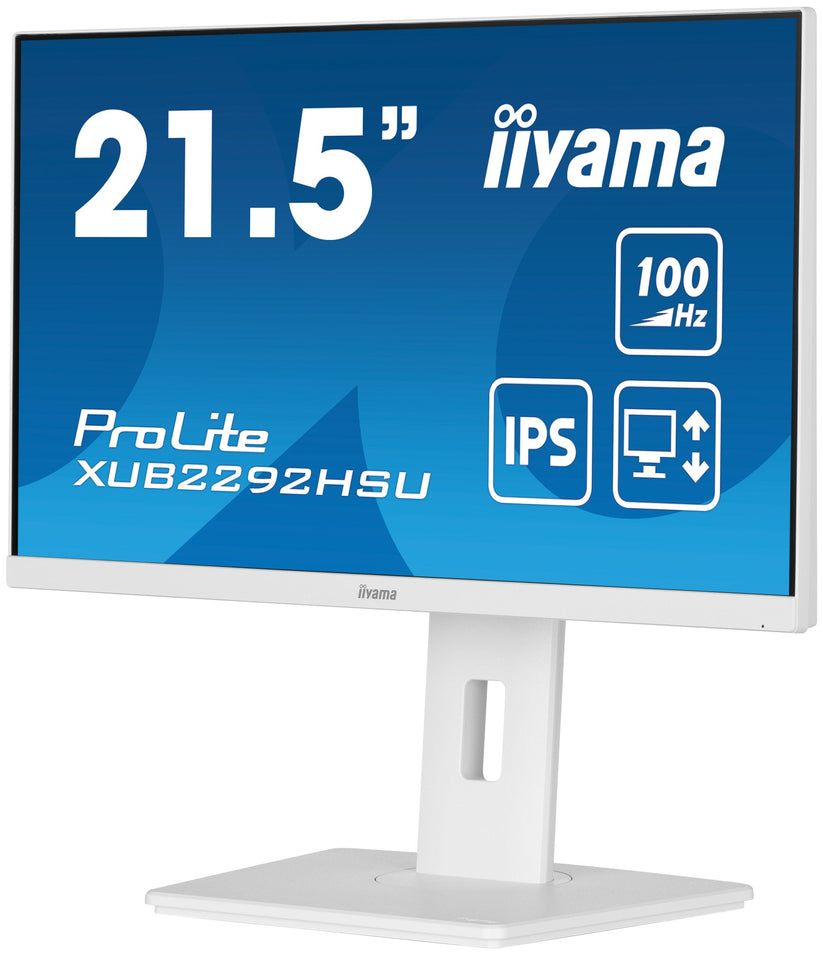 IIYAMA Monitor 21,5" ProLite IPS, 100Hz, FreeSync, PIVOT, 0.4ms, HDMI, DP, 4xUSB 3.2, 2x2W, HAS (150mm) biały