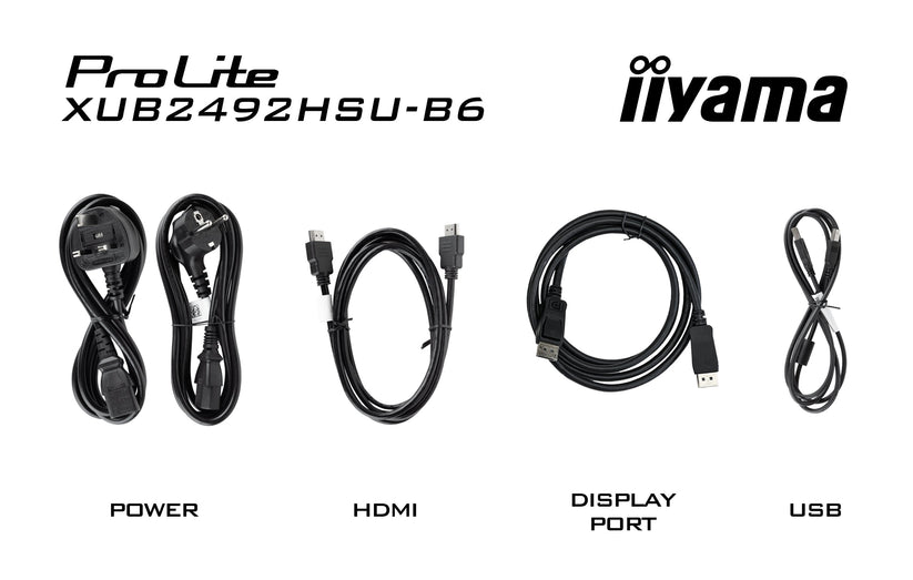 IIYAMA Monitor 23,8" IPS HDMI DP 100Hz SLIM,HAS (150mm) 4xUSB - czarny